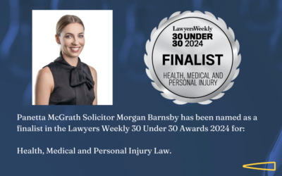 Panetta McGrath Solicitor Morgan Barnsby has been named as a finalist in the Lawyers Weekly 30 Under 30 Awards 2024