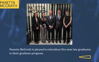Panetta McGrath is pleased to introduce five new law graduates to their graduate program.
