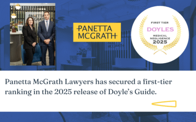 Panetta McGrath Lawyers has secured a first-tier ranking in the 2025 release of Doyle’s Guide.
